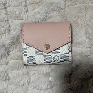 Pink Flap Checkered Wallet